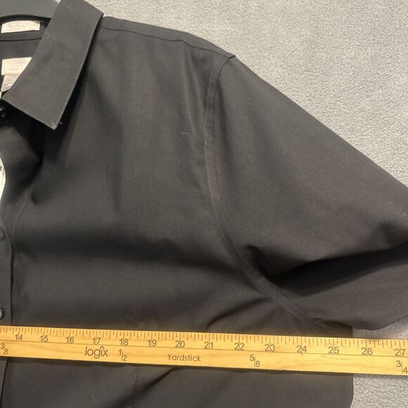 NWT Chico's No Iron Cool Max Button Down Shirt Size 4 20/22 Black Career Office - Picture 7 of 9